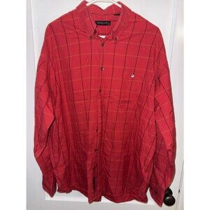 Windsor Lake Mens XL Red Check Long Sleeve Button Down Shirt